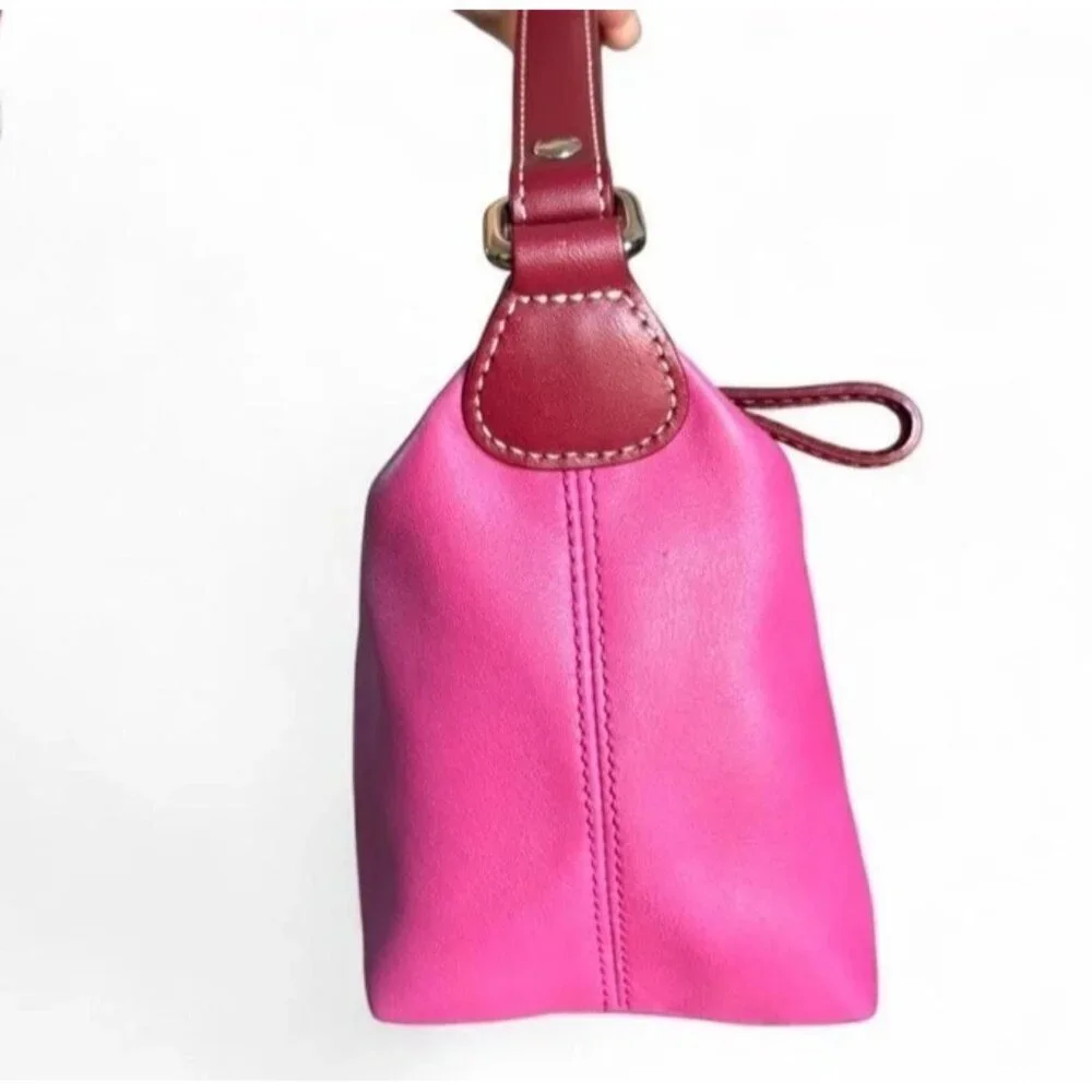 COACH 1941 DEMI LEATHERWARE FUCHSIA PINK RED LEATHER BAGUETTE CHARM TAG NEW NWOT